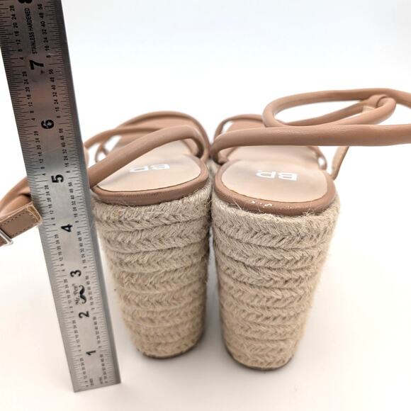 BP. Cohan Espadrille Platform Wedge Sandal Women's Tan Mocha Size US11M EU42 - Picture 4 of 12